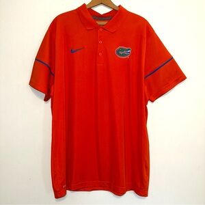 Nike Florida Gators Men’s SS Polo Dri Fit Shirt Polo Size XL Orange Blue